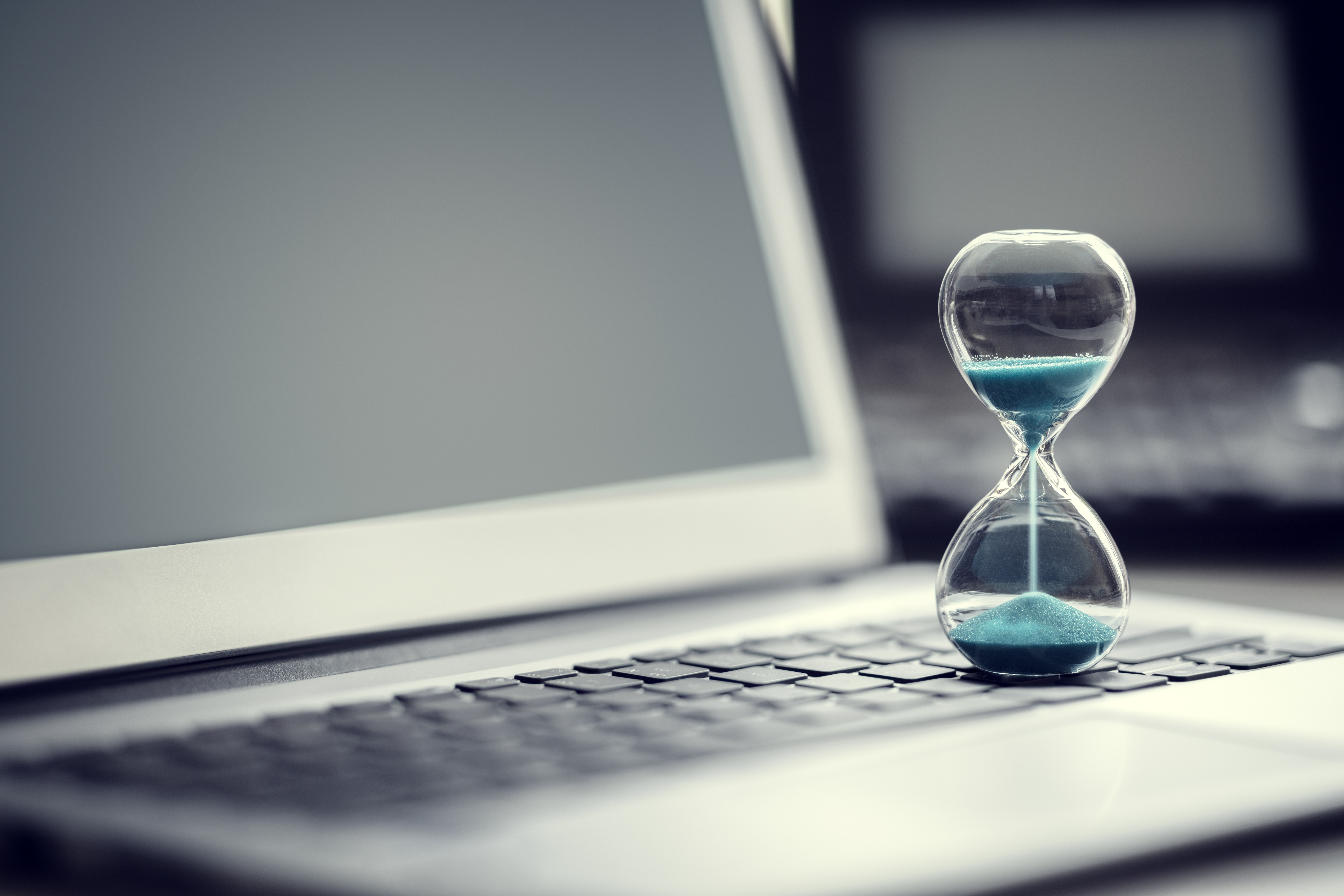 computer with hour glass
