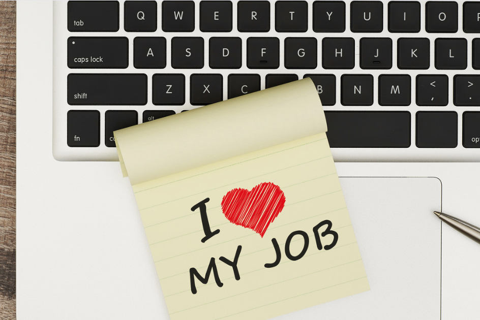 keyboard with I love my job 