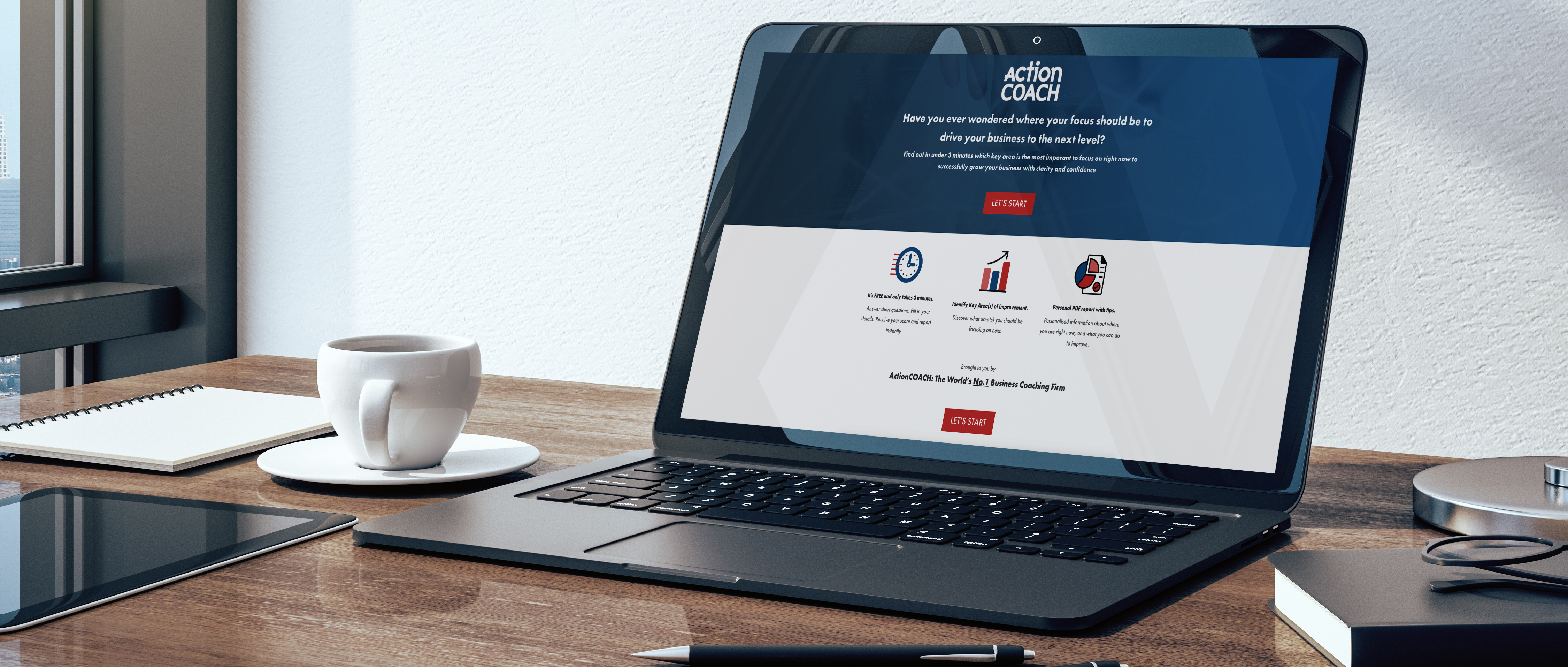 laptop with next level assessment quiz