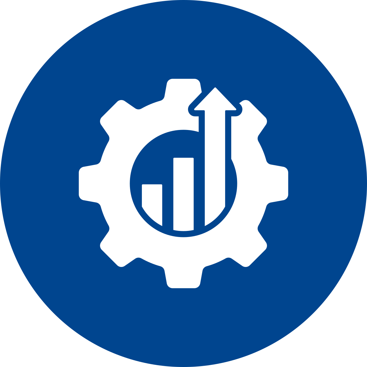 icon of cog with arrows moving up
